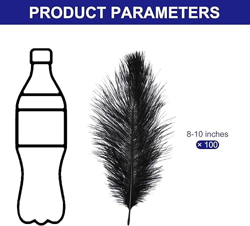 Miniatura 2 de PATIKIL 120 plumas de avestruz naturales a granel de 8-10 pulgadas7.9-9.8 in, plumas de avestruz grandes para manualidades, decoración del hogar,