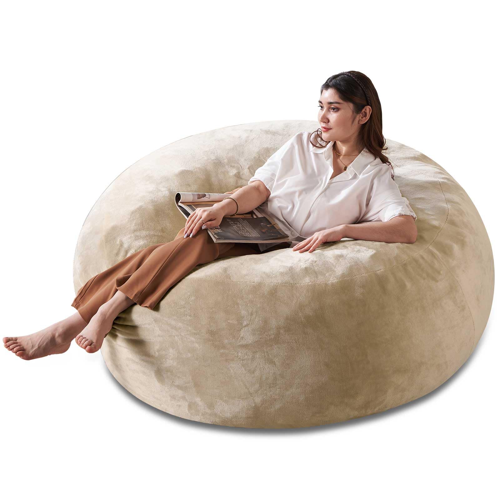 4FT Bean Bag Chair for Adults,beanbag Chair with Filler,Memory Foam,Cozy Floor Chair,Living Room Bean Bag for Adults,Suitable for bedrooms, Dorm