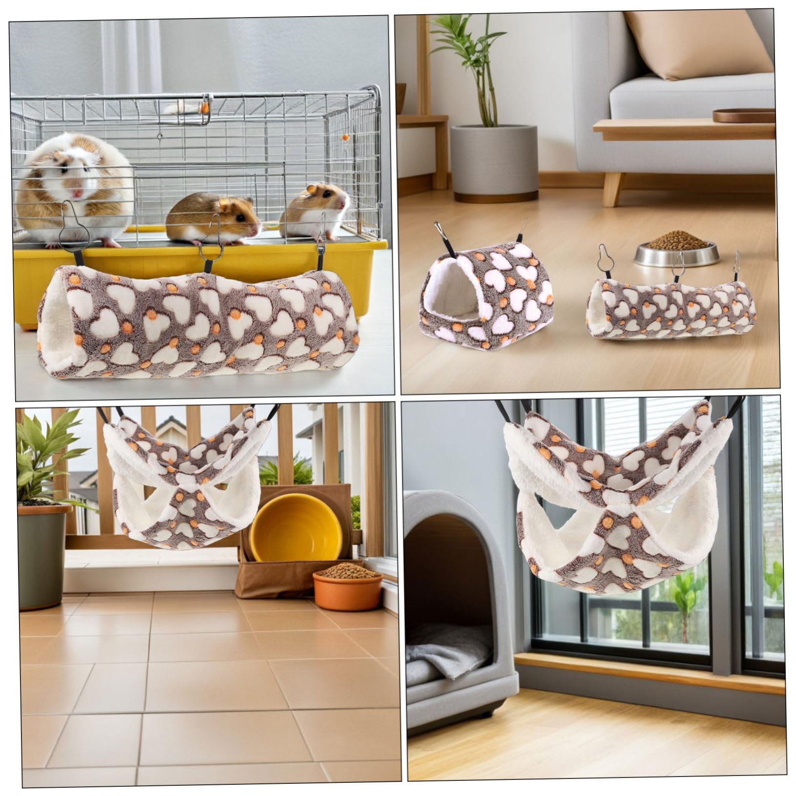 SUPVOX 3pezzi Cuccia Calda Per Criceti Nascondiglio Per Piccoli Animali Rifugio Sospeso Per Furetti Amaca Per Ratti Domestici Case Per Cincillà Accessori Per Gabbie Per Piccoli Animali