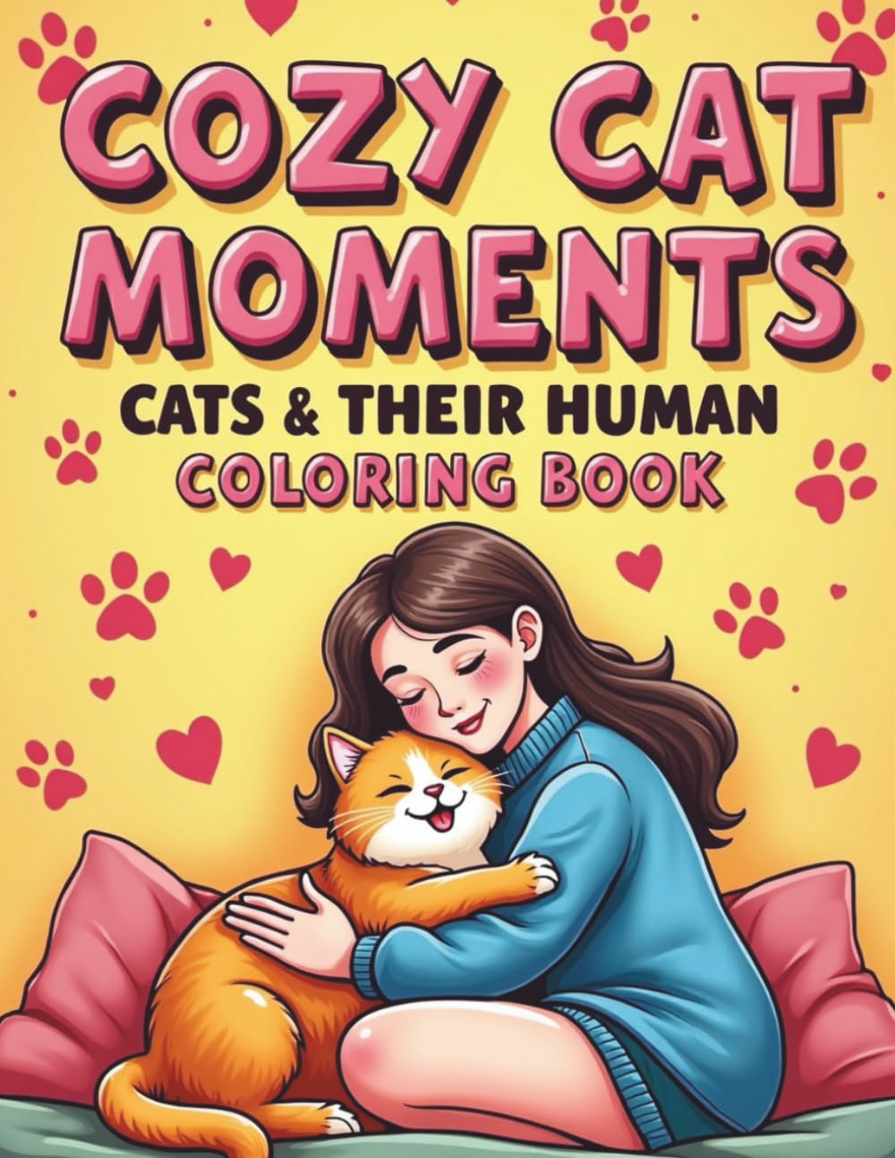 Cat Mom Coloring Book: Relaxing Cat Scenes for Adult Stress Relief.