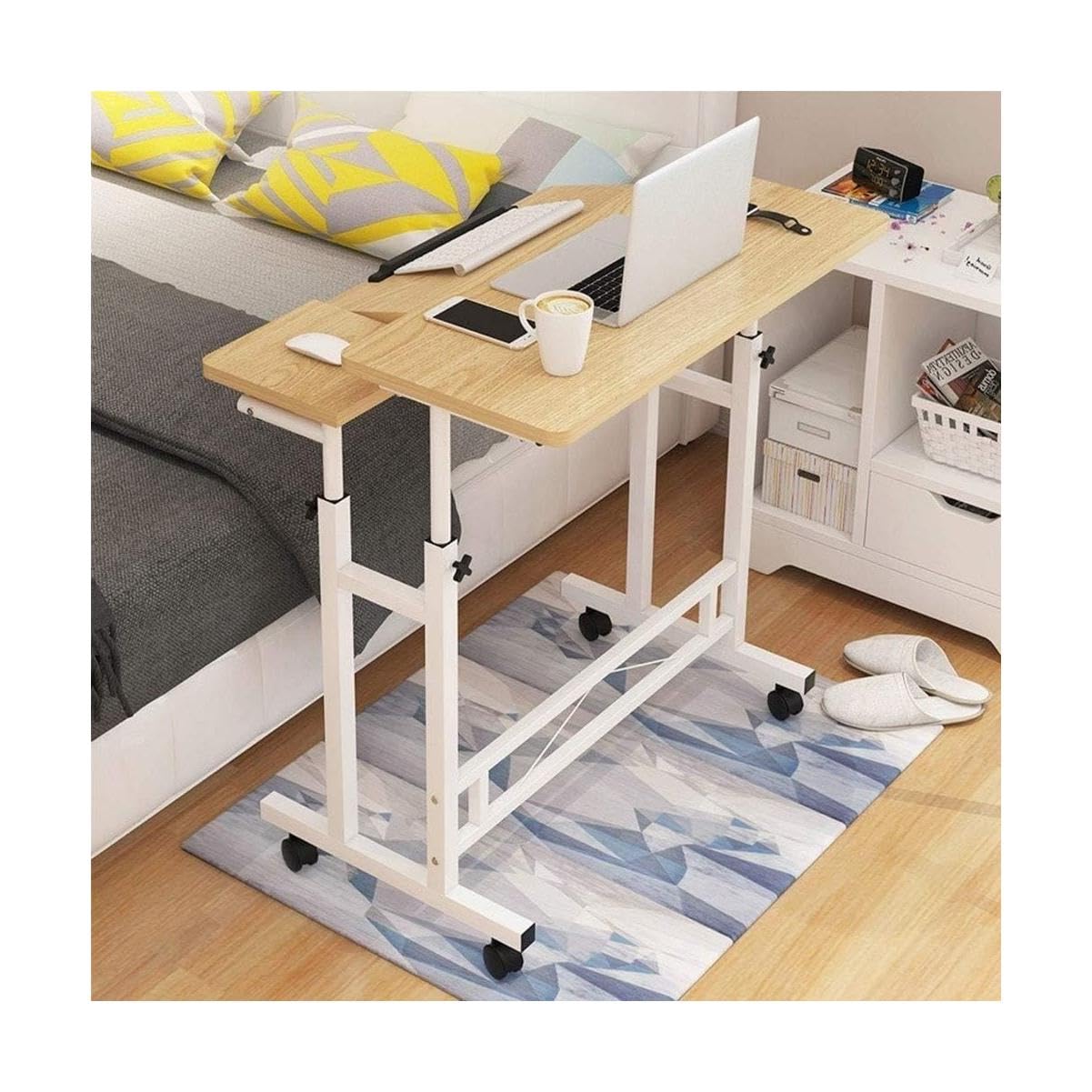 Table d'appoint avec cadre en acier pour travailler confortablement au lit