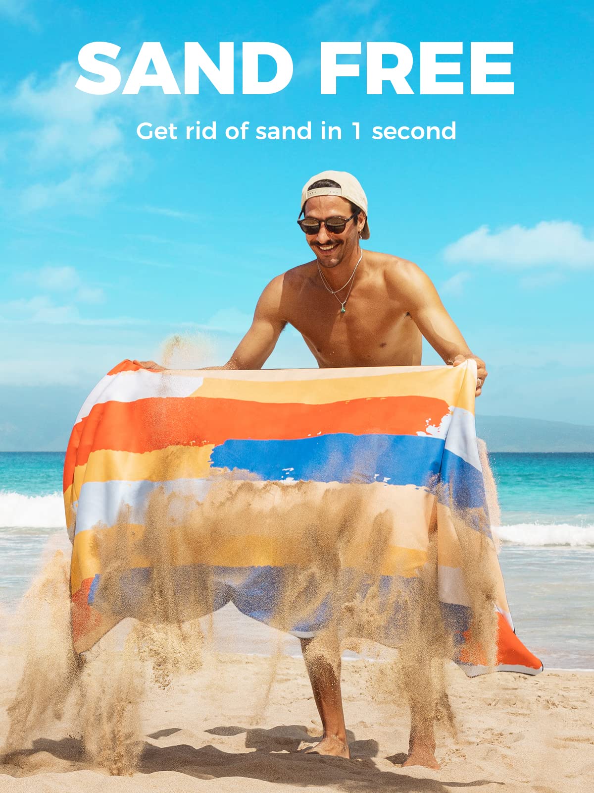 OCOOPA, Asciugamano da spiaggia in microfibra ad asciugatura rapida, extra large, 180,3 x 81,3 cm, non cattura la sabbia, super leggero, per piscina, campeggio, picnic, yoga, palestra, sport