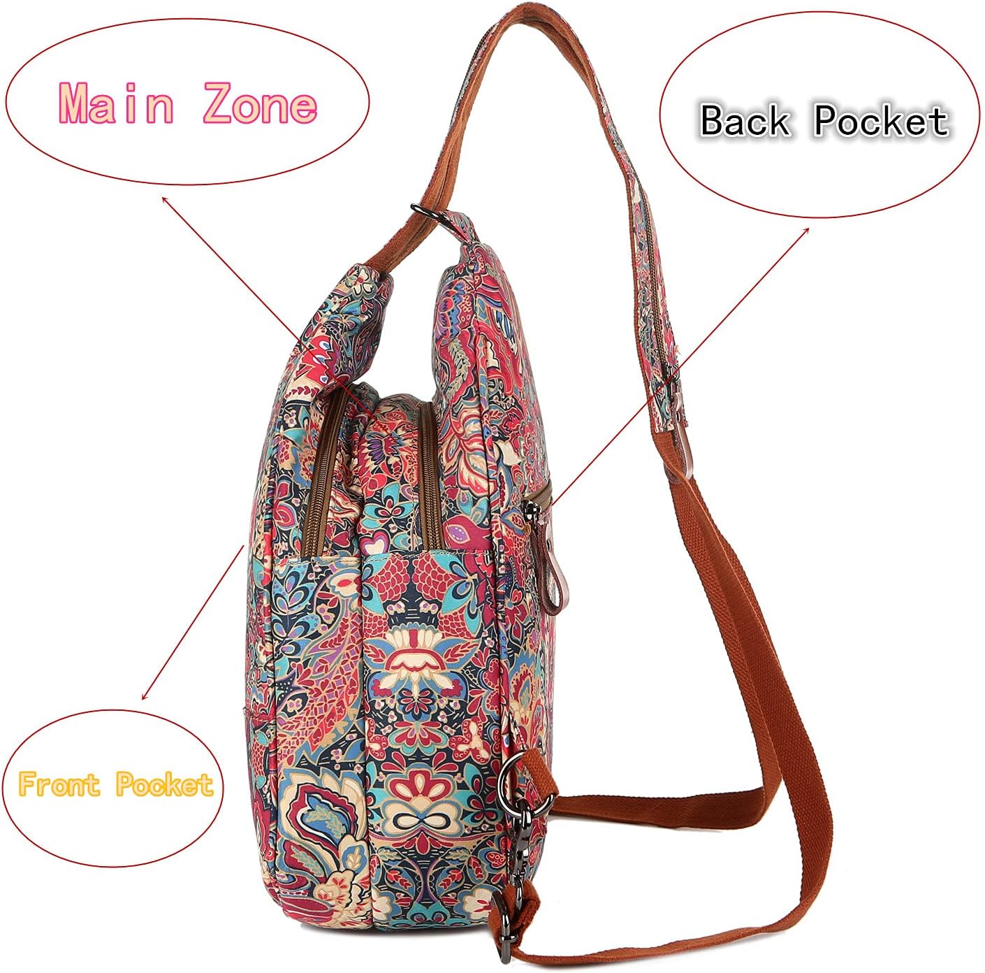 Women's Small Sling Crossbody bag Casual Backpack Purse for Outdoor Travel Hiking Backpack Colorful XB-17 (HS) - Image 4