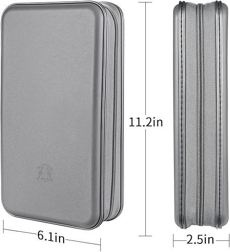 Miniatura 7 de Funda para DVD, estuche portátil para CD de capacidad para 96, soporte de almacenamiento de plástico duro para DVD, CD, cartera, organizador para