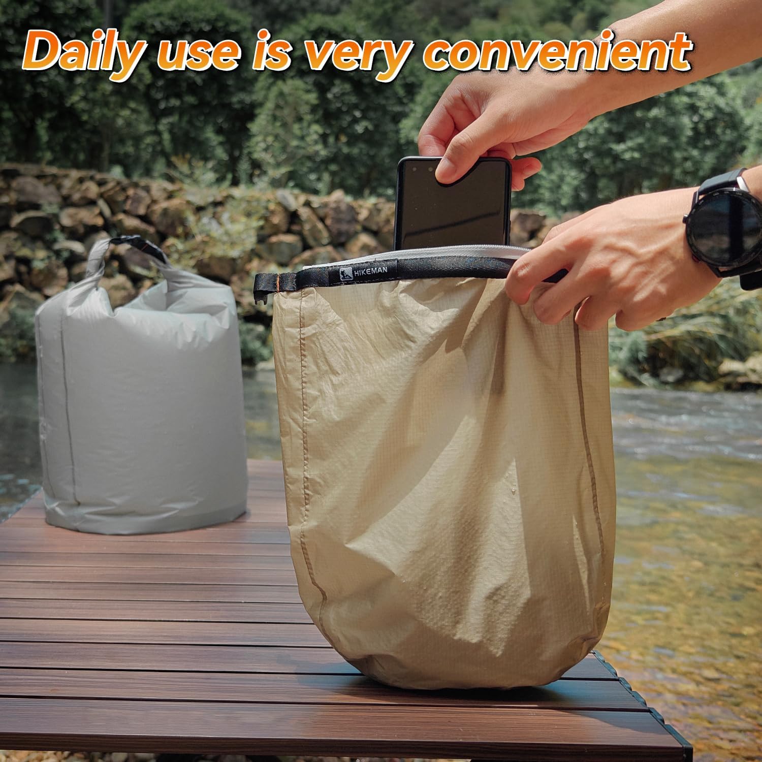 HIKEMAN Dry Bag Waterproof - Ultralight Dry Sack,Outdoor Roll Top Drybags,3-Pack Stuff Sack for Travel,Swimming,Rafting,Boating,Kayaking,Camping,Beach (Green) - Image 6