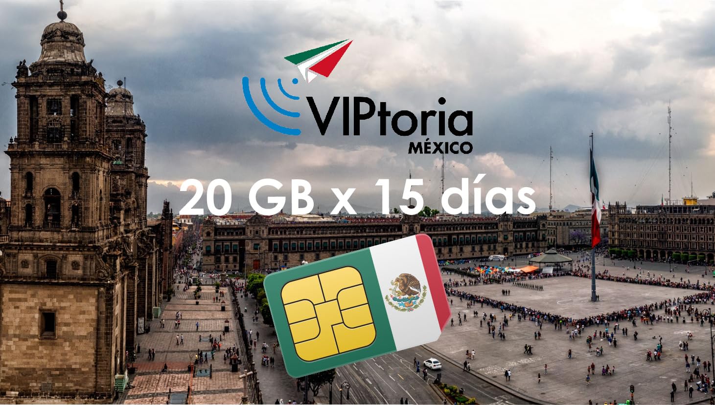 VIPtoria - México - Tarjeta SIM para viajeros - 20 GB x 15 días :  Amazon.es: Electrónica