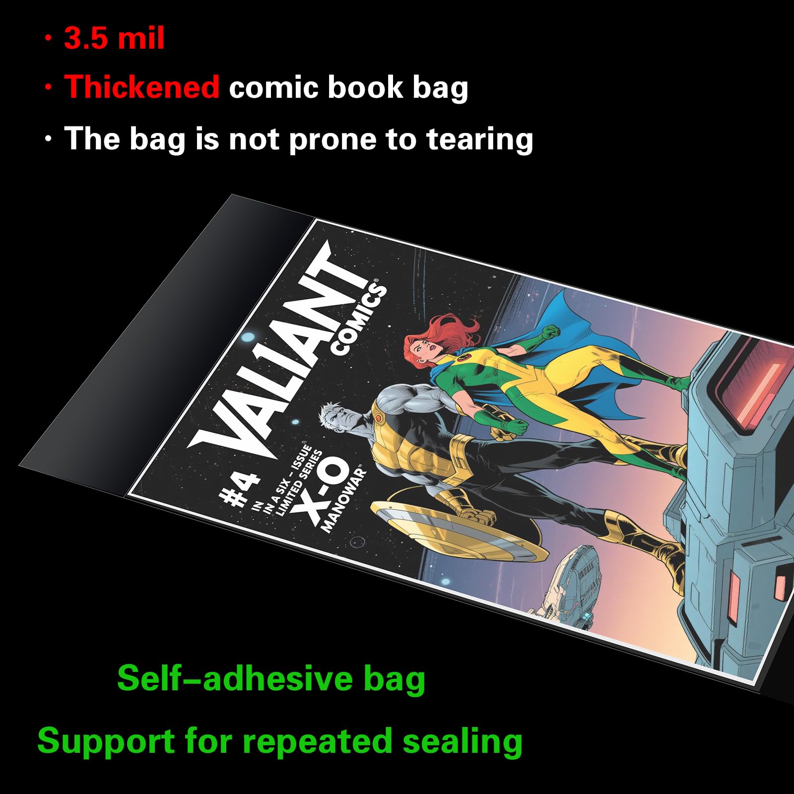 100ct Current Comic Book Bags,3.5 Mil Thick Comic Book Sleeves,Acid-Free Crystal Clear,7.2 X 10.5 inch,Archival Quality,Fits Standard Comic Book Storage