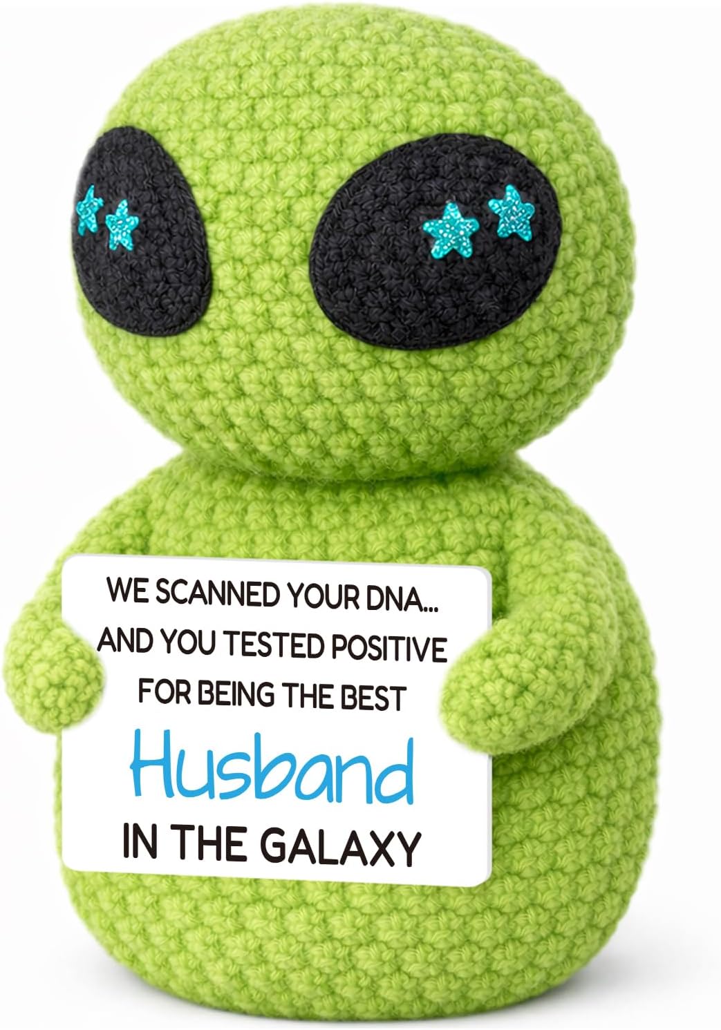 Gift for Husband from Wife, Romantic Best Husband Ever Gifts Birthday Present for Men Him Fathers Day, Funny Handmade Crochet Alien Gifts for Wedding Anniversary Birthday Couple Hubby Spouse