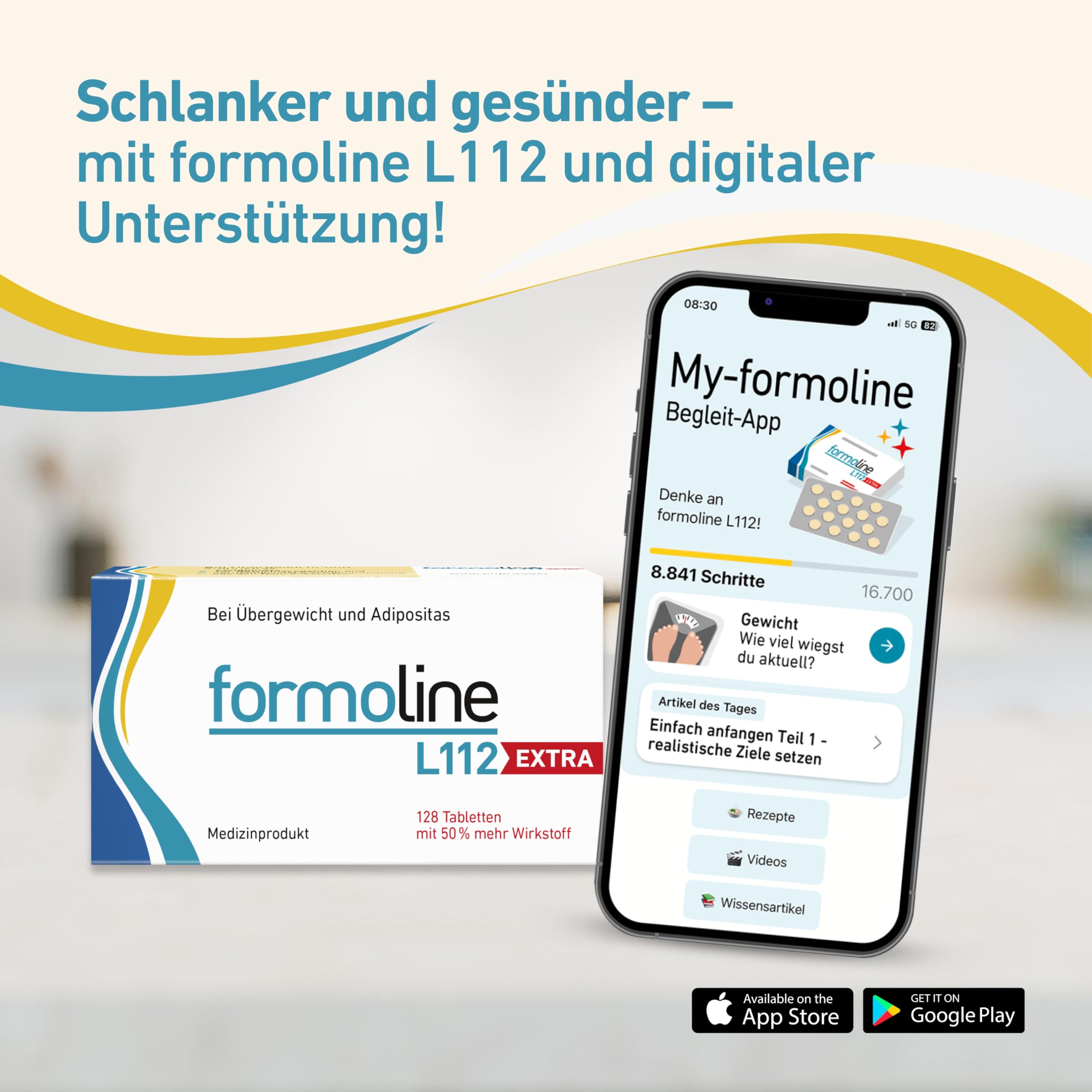 formoline L112 EXTRA: Medizinprodukt zum Gewichtsmanagement mit Wirk-Ballaststoff L112, Klinisch belegt, auf natürlicher Basis, Entwickelt in Deutschland, 128 Tabletten