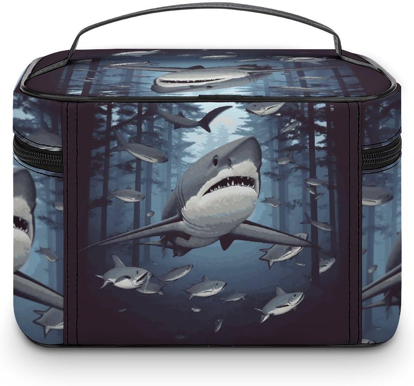 Travel Makeup Bag Portable Large Cosmetic Bag with Handle And Compartment image 3