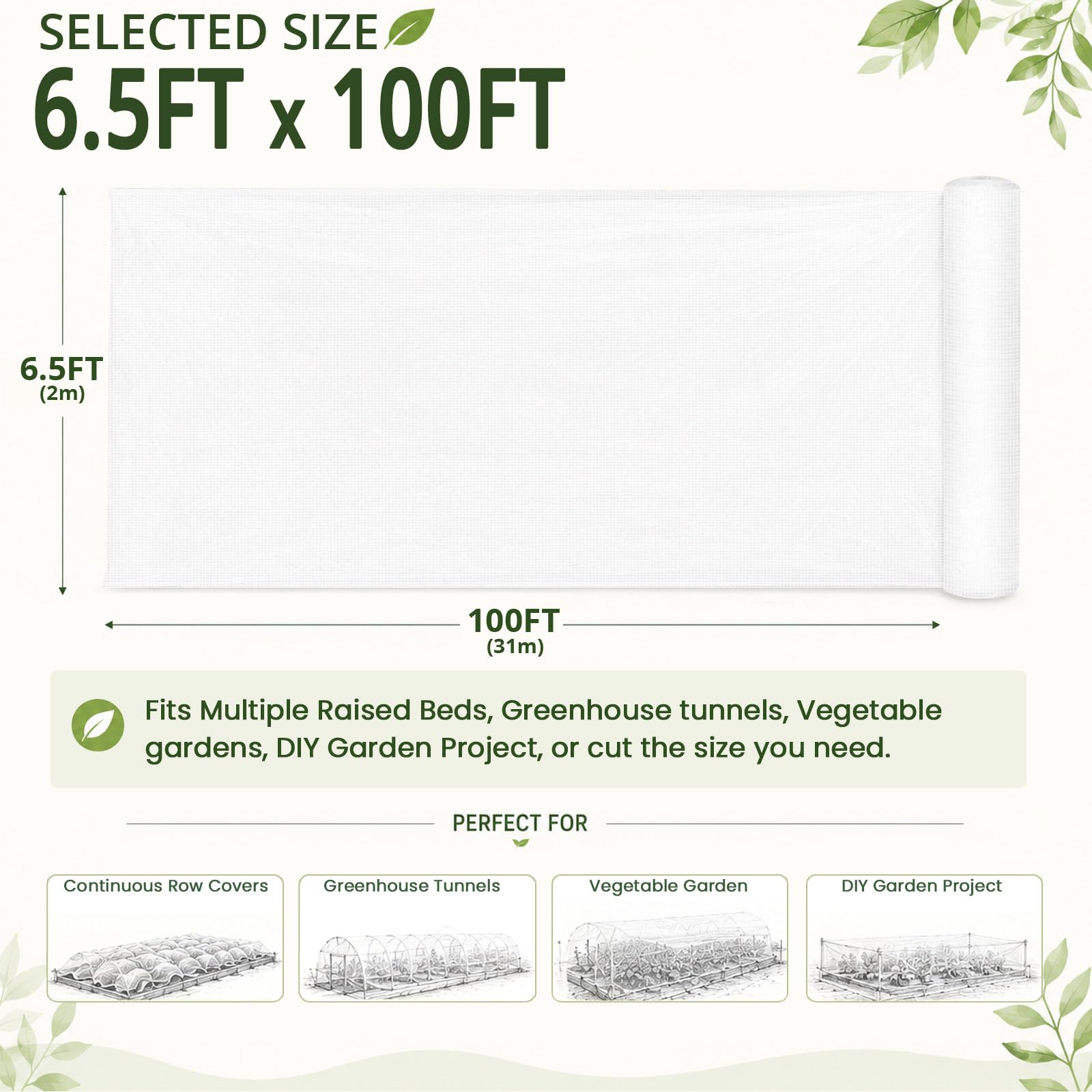 2 m x 31 m Mosquito Bug Insekt Vogel Net Barrier Jagd Rollo Gartennetze für Schützen Ihre Pflanzen Früchte Blumen