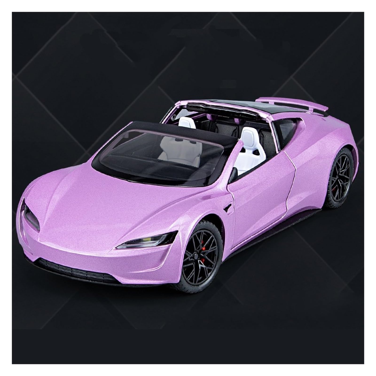 Btwodian Scale Model Car 1:24 For Tesla For Roadster Alloy Metal Diecast Model Car Collections(PURPLE)