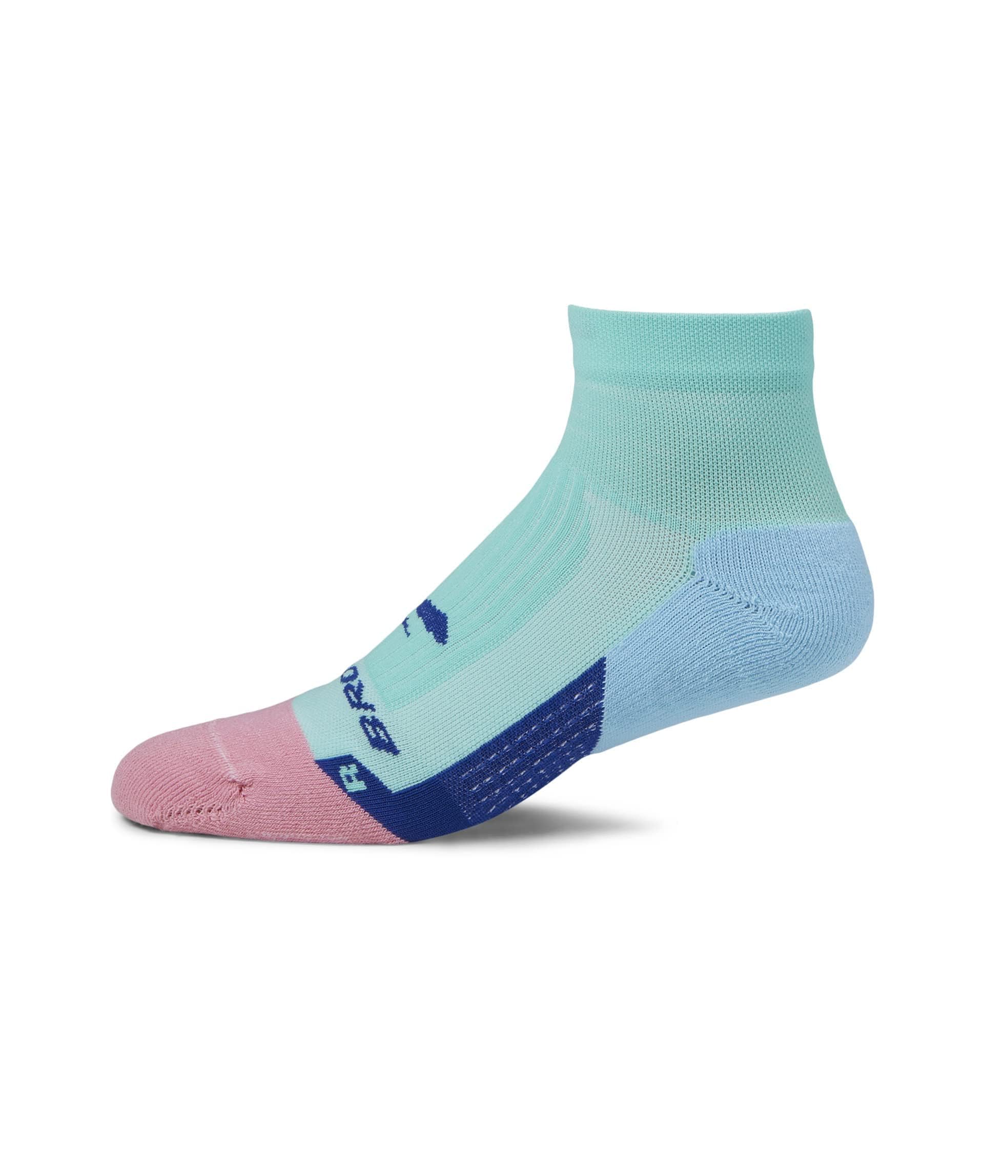 BROOKS 280499413 Ghost Quarter Socks Unisex Adult Salt Air/Pink Size 30