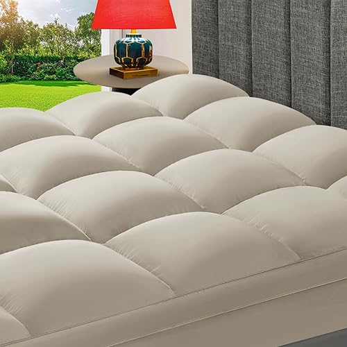 CHOKIT Cubrecolchón Queen, Cubrecolchón de Almohada Extra Grueso para Alivio del Dolor de Espalda, Cubrecolchón de Cama Refrescante con Bolsillo