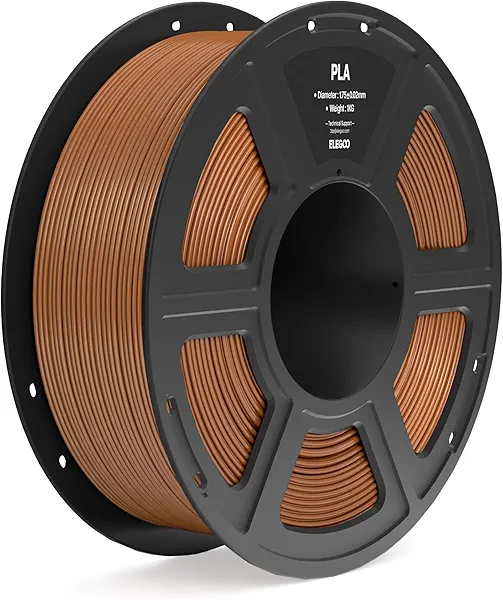 ELEGOO PLA Filament 1.75mm Brown 1KG, 3D Printer Filament Dimensional Accuracy +/- 0.02mm, 1kg Spool(2.2lbs) Fit Most FDM 3D Printers