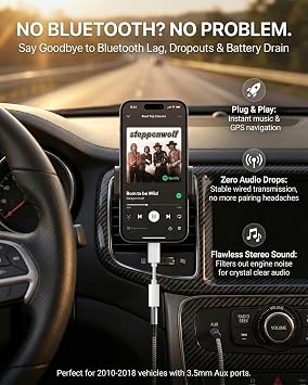 Aux Cord 4ft - Premium 3.5mm to 3.5mm Audio Cable for Car Stereo