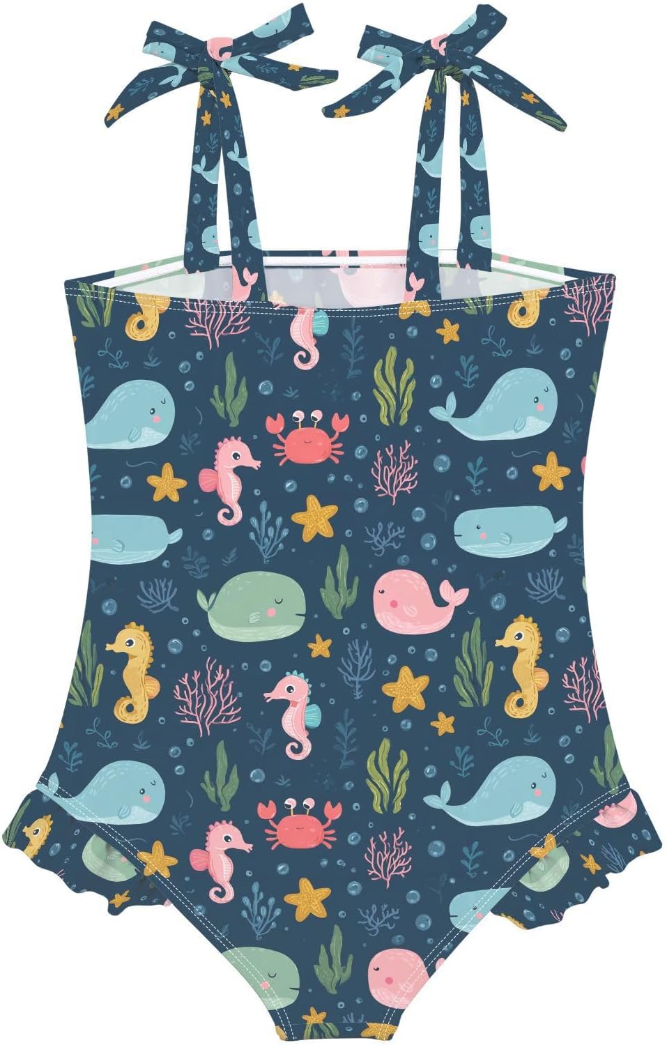 visesunny Toddler Girl Swimsuit Adjustable Strap Swimwear Cute Sea Animals Bathing Suits for Girls 18M-6Y