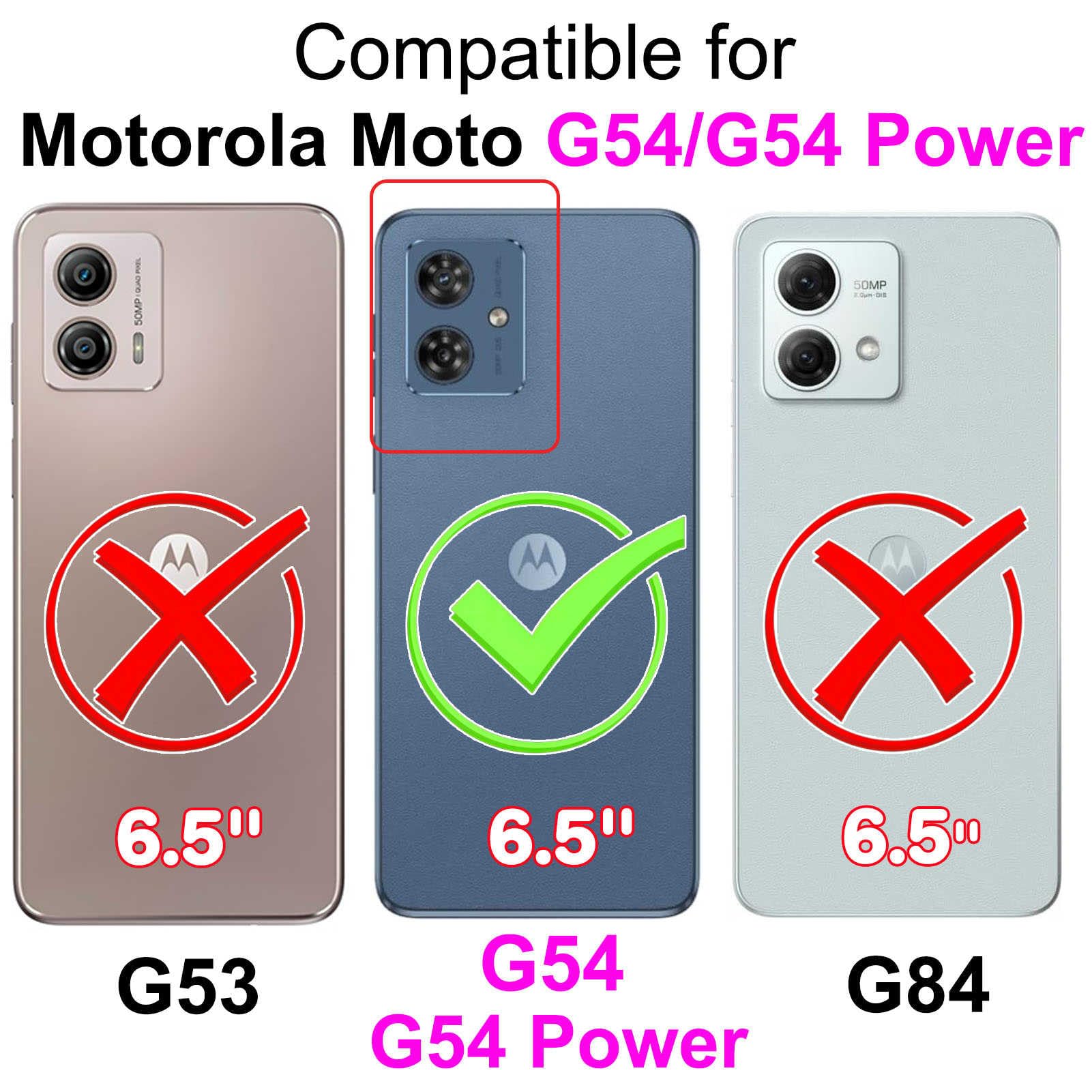 Cover per Motorola Moto G54 5G / G54 Power Custodia, con [Slot per Schede] Premium Pelle PU Antiurto Portafoglio Cover Custodia compatibile Motorola Moto G54 5G / G54 Power