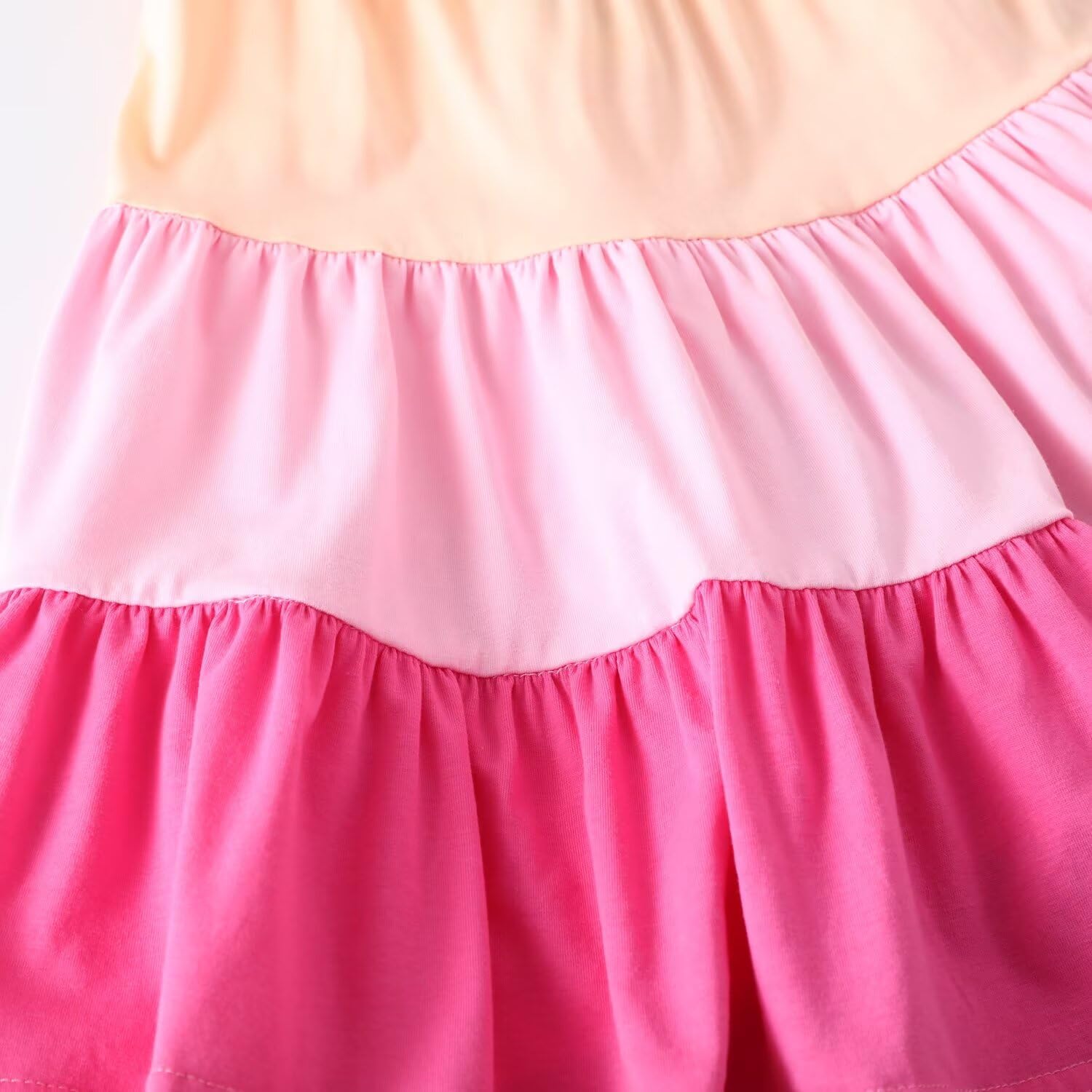 Girls Summer Cotton Dress Toddler Ruffle Sleeve Sundress 3-8 Years | 2 Pieces Tiered Twirly Sleeveless Dress