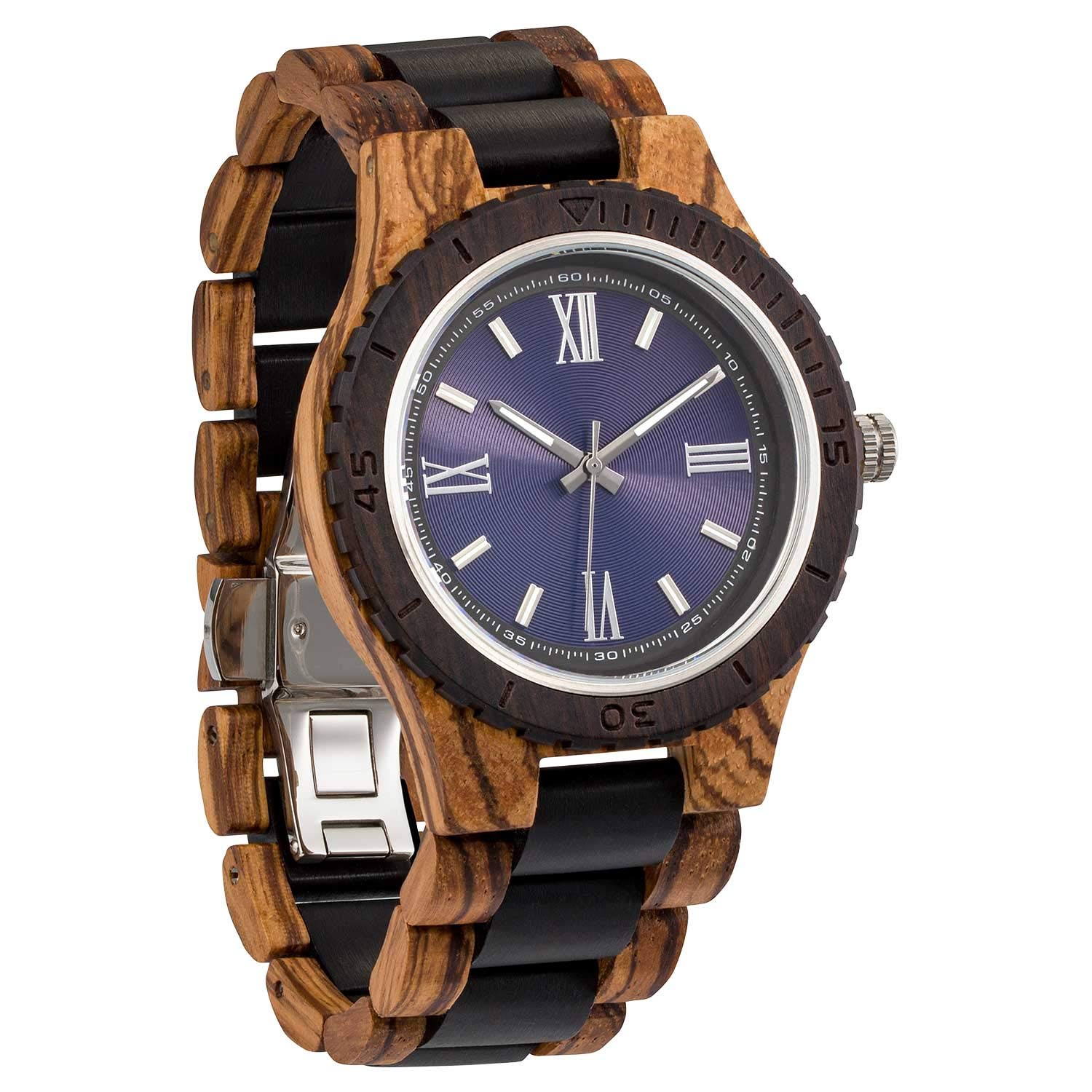 Dreamy WoodWood Watches for Men - Minimalist Collection Analog Wooden Wrist Watch with Premium Japanese Quartz Movement - Natural Durable Handcrafted Gift Idea for Him