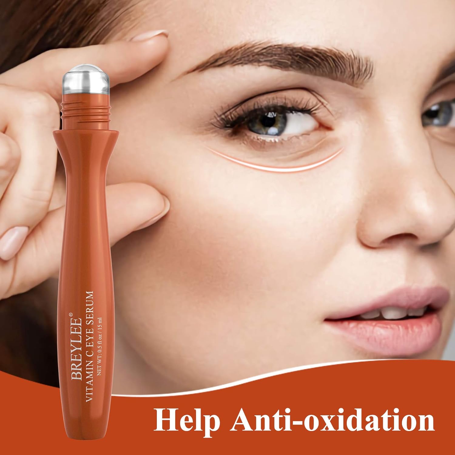 Vitamin C Eye Serum, Breylee Roll-on Vitamin C Eye Serum for Improve Eye Uneven Skin Moisturizing Eye Serum for Nourishing and Lock Eye Skin Moisture Eye Care with Hyaluronic Acid(15ml,0.5fl Oz) : Beauty & Personal Care