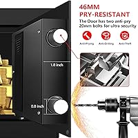 Vista 3 de 1.3 Cub Small Safes for Home Use Fire and Water Proof, Digital Security Box Fireproof Safe Box with Combination Lock, Smart Alarm System and