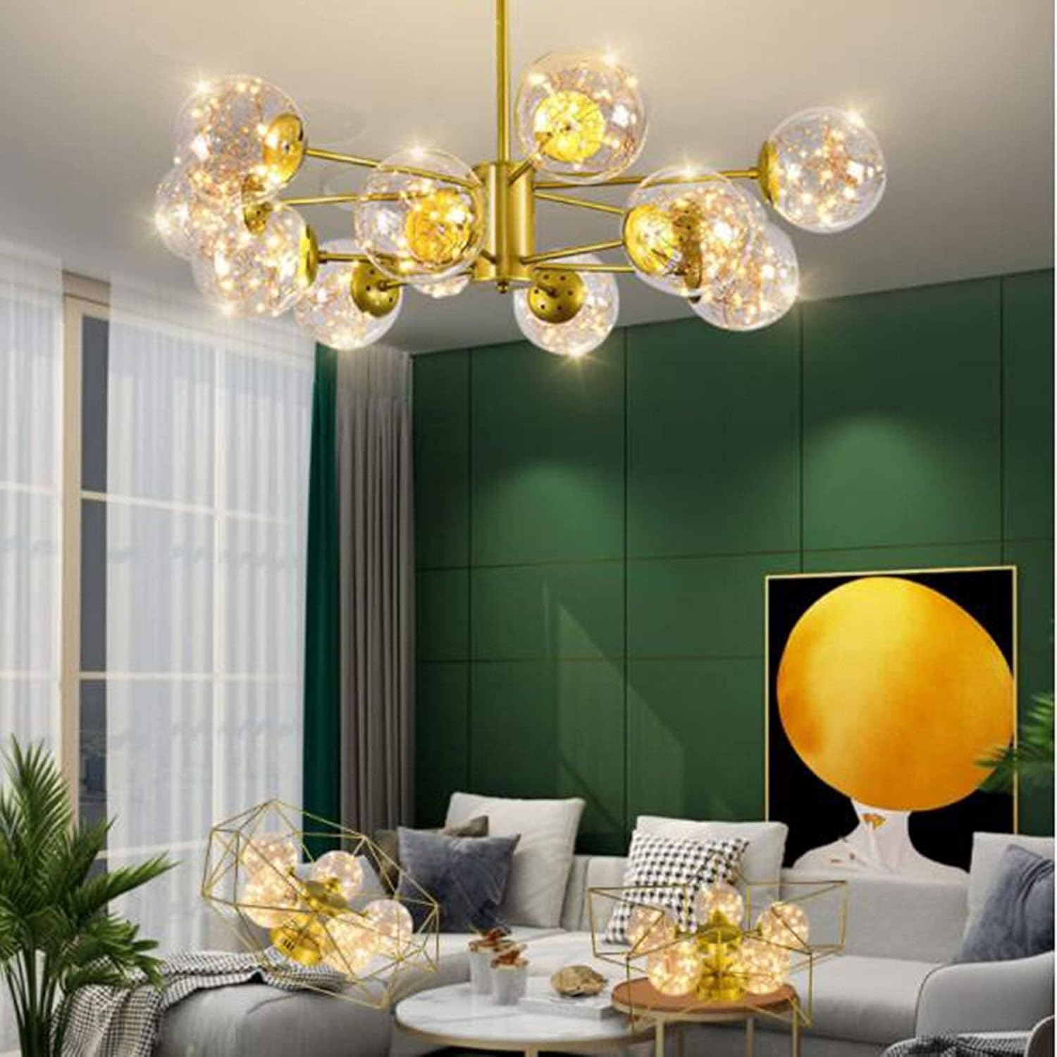 Fireflies Chandelier Room Living Room Restaurant Stars Lighting Decoration Lighting Golden Warm Light 8 Lights (Gold Neutral Light 10 Lights) image 5