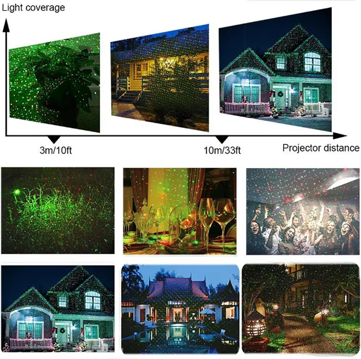 Waterproof Solar Projector Landscape Lighting Christmas Party LED Stage Light Outdoor Garden Lawn Lamp for Holiday Decorations