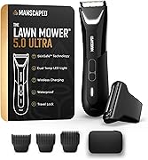 MANSCAPED® The Lawn Mower® 5.0 Ultra Groin & Body Hair Trimmer – Dual-Head SkinSafe® Trimmer & Foil Blades, Waterproof Wet/Dry Groomer, USB-C Rechargeable with Travel Case, Men’s Ball Shaver, Black