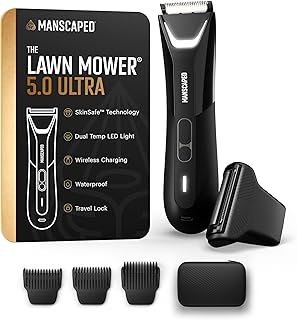 MANSCAPED® The Lawn Mower® 5.0 Ultra Groin & Body Hair Trimmer – Dual-Head SkinSafe® Trimmer & Foil Blades, Waterproof We...