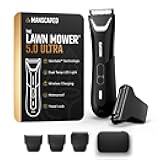 The Lawn Mower® 5.0 Ultra Groin & Body Hair Trimmer – Dual-Head SkinSafe® Trimmer & Foil Blades, Waterproof Wet/Dry Groomer, USB-C Rechargeable with Travel Case, Men’s Ball Shaver, Black