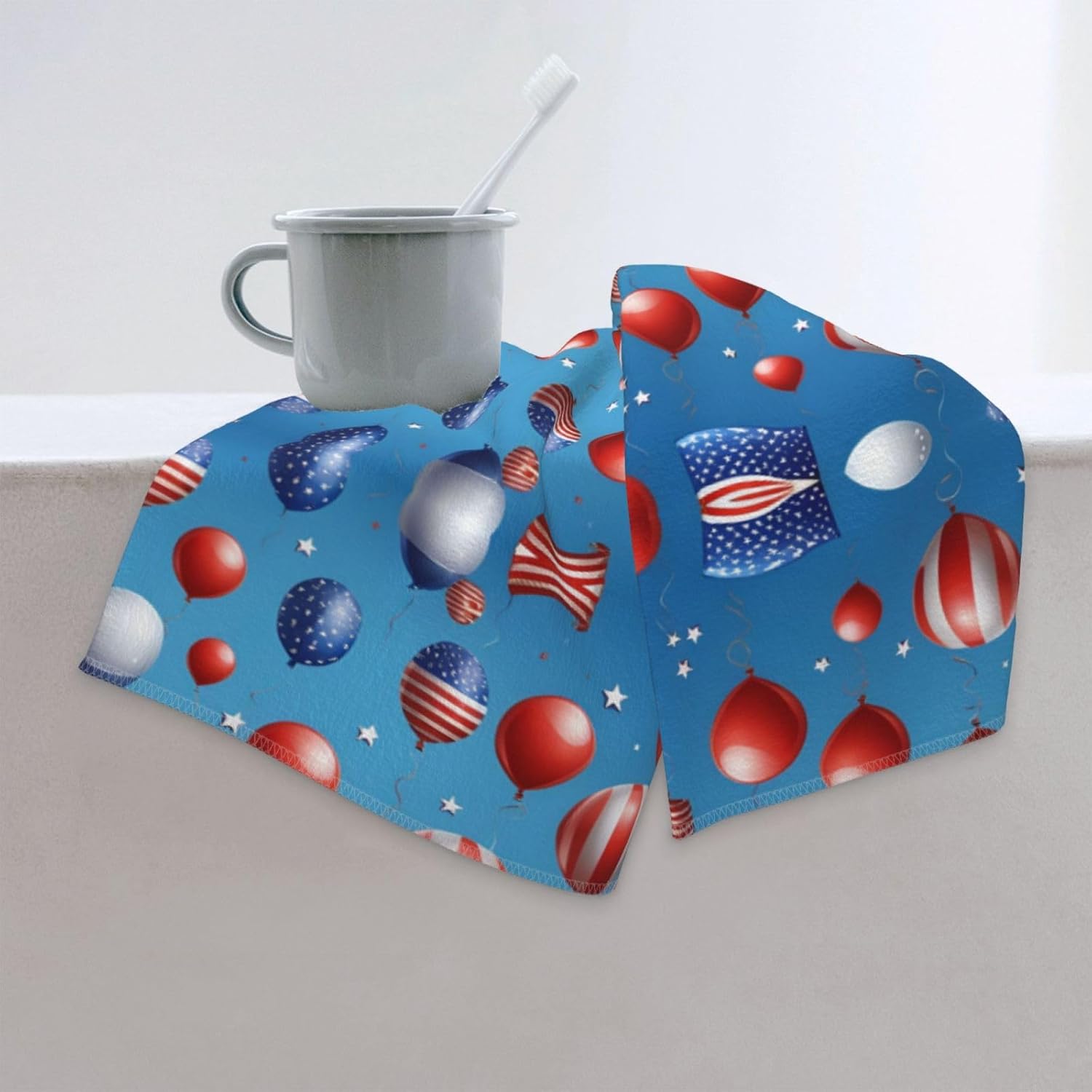 Cartoon Balloon Print Hand Towels for Kitchen, Decorative Bathroom Towels Decor Farmhouse Cute for Men Women Gifts