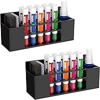 Vista 7 de HBlife Paquete de 2 soportes acrílicos para marcadores de borrado en seco, soporte de pared con 10 ranuras para pizarra blanca, para oficina