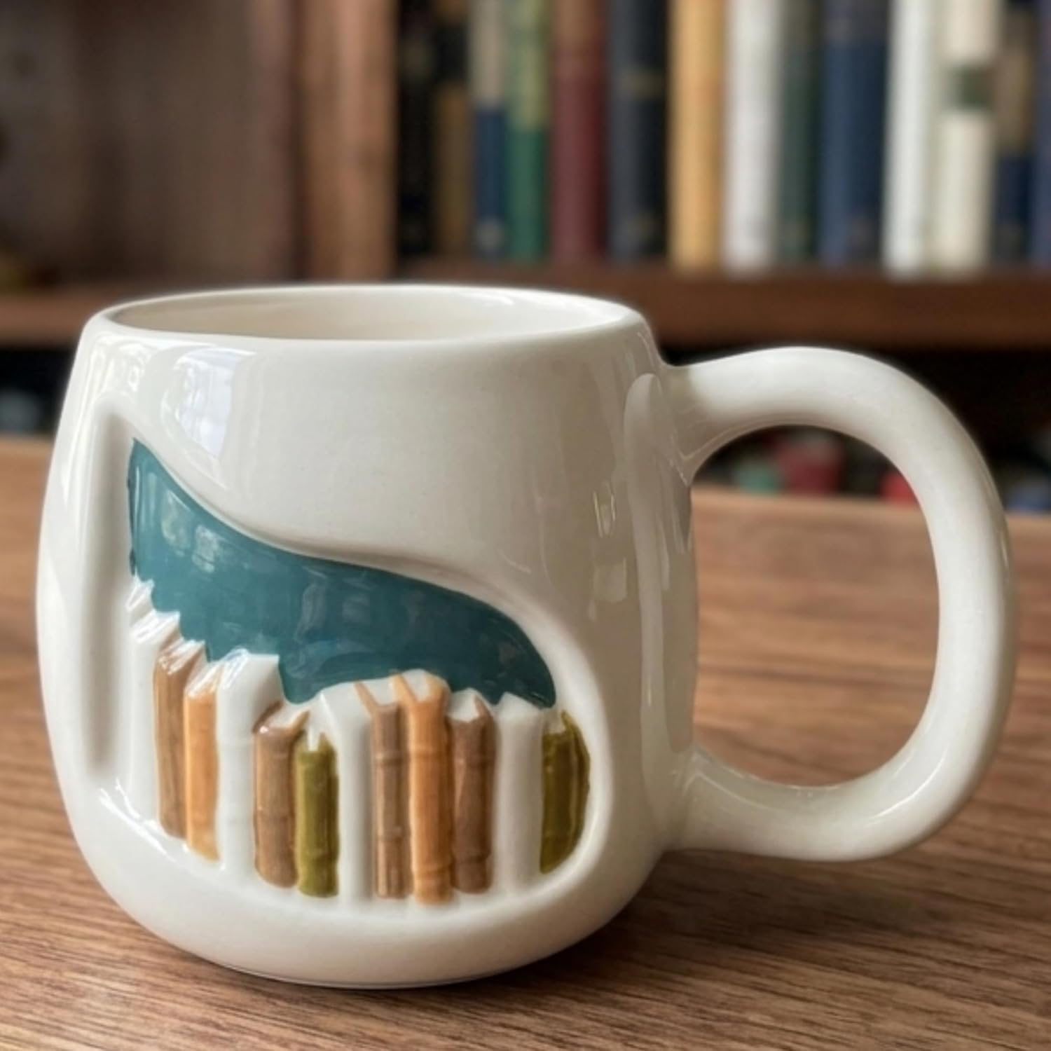 Real Ceramic 3D Book Mug For Book Lovers Gifts For Readers Women, Unique 3D Bookshelf Mug 14Oz - A Library Shelf Cup, Gift For Writers And Authors - Bookish Gifts for Mom/Dad/Son/Daughter/Friend
