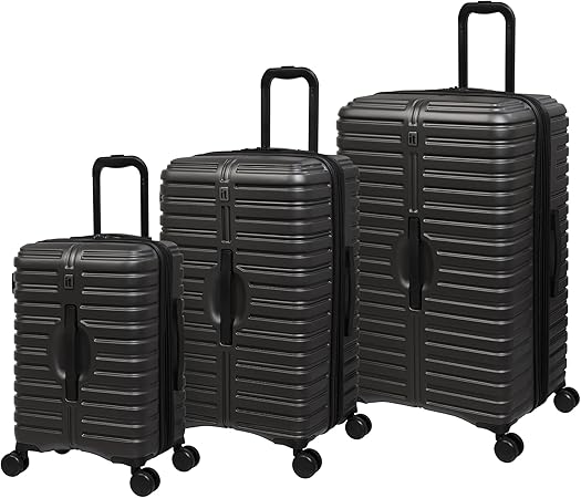 review it luggage Jumbo 3 piece Hardside 8 Wheel Expandable Spinner Set, Dark Gull Grey, 3 Pc