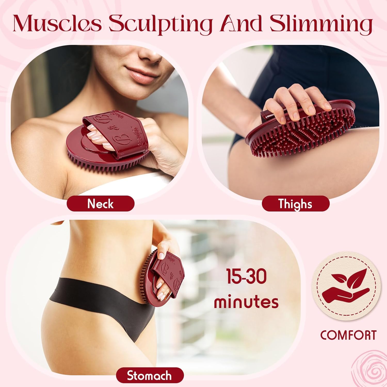 2 Pcs Meridian Massage Brush Magnetic Full Body Meridian Brush Beauty Salon Massage Tools for Full Body SPA Massager Relaxation(Brown) - Image 5