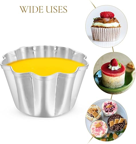 Miniatura 6 de 6 moldes de aluminio para tarta de huevo, latas de tarta pequeñas, moldes para cupcakes, moldes para pudín para hornear en casa