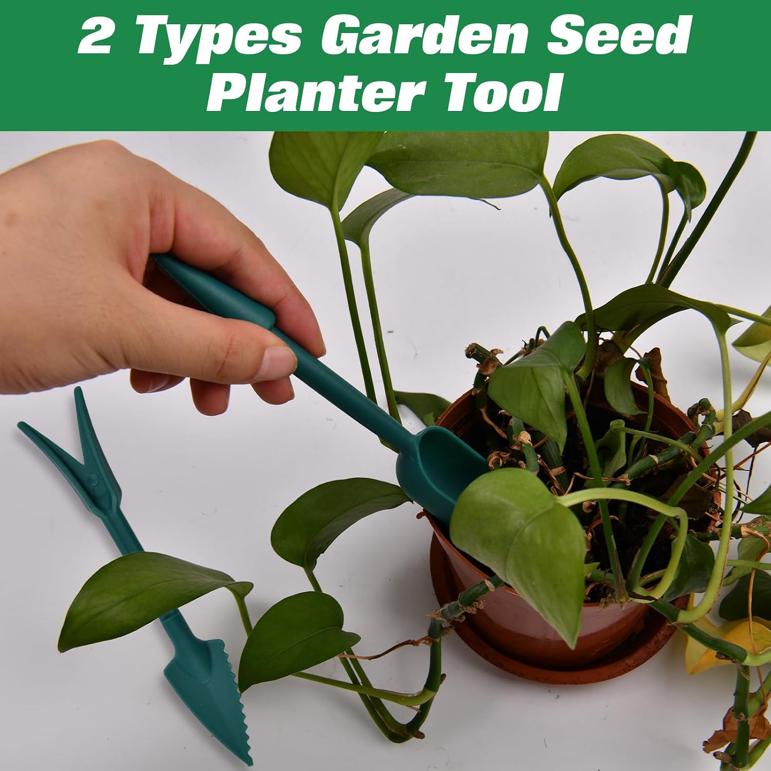 21 PCS Mini Seed Spreader, 5-Speed Sowing Seed Dispenser for Small Seeds, Manual Seedlings Dibber and Widger Set, Handheld Garden Seeds Planter Tool with Storage Box and Plant Labels
