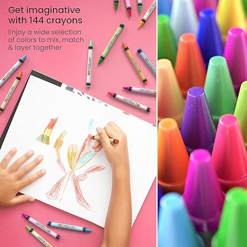 Miniatura 6 de Arteza Kids Crayones para niños pequeños, 216 unidades, 6 paquetes de 36 colores de cera vivos, tamaño regular