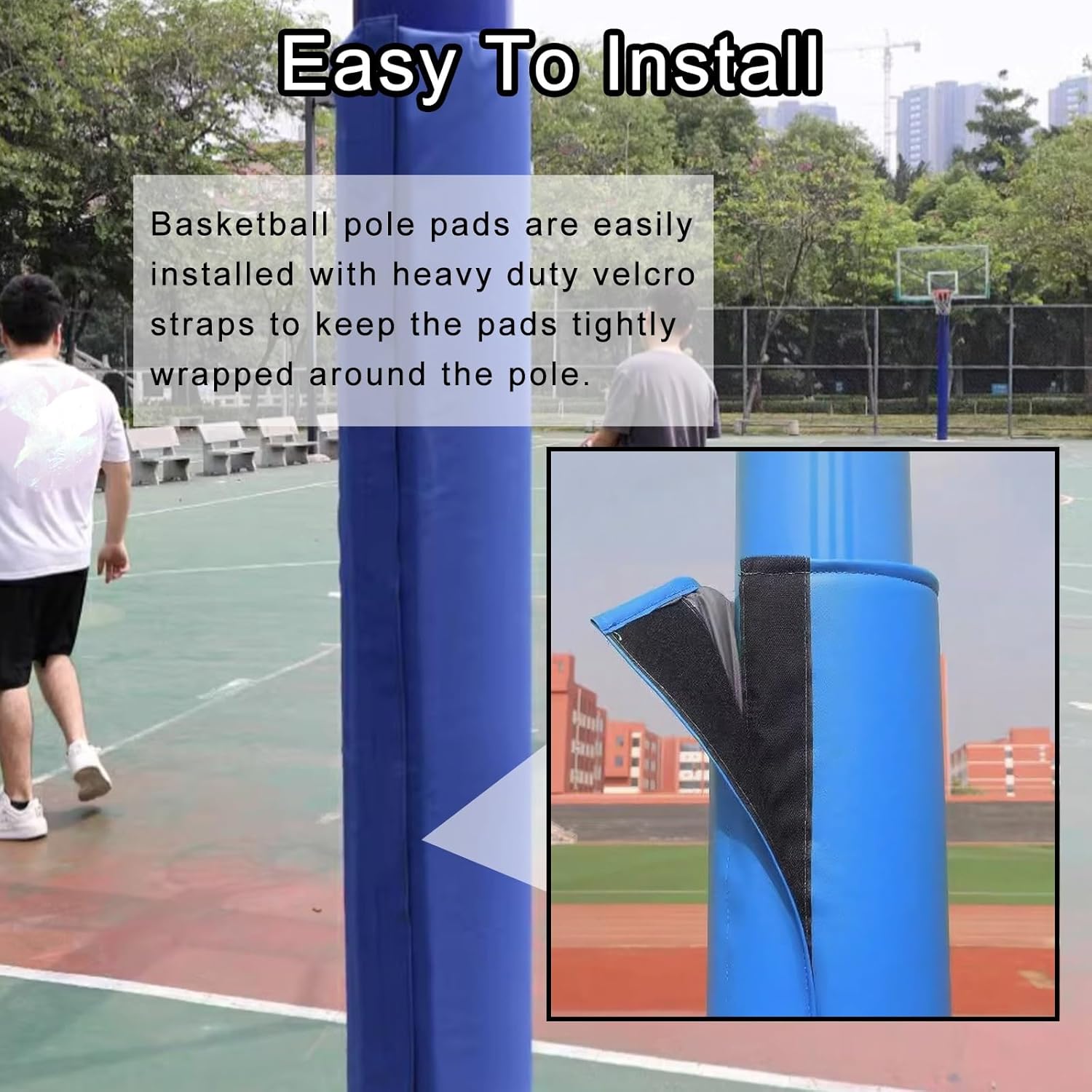 Basketball Pole Pad Heavy Duty Safety Pole Pads for Player Protection, Garage Pillar Protector Padding for Basement Playground Home Gym Court