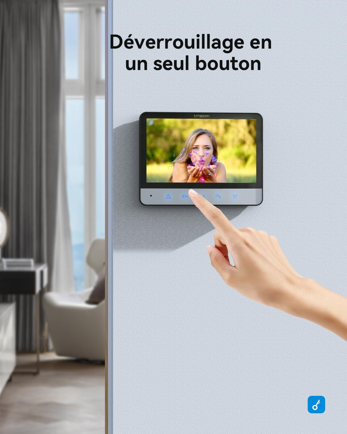 TMEZON Visiophone Connecté 4 Fils Kit avec 2 moniteurs 7", V20 Interphone Vidéo Filaire,Portier Vidéo pour Une Famille,Platine de Rue, Sonnette de Camera