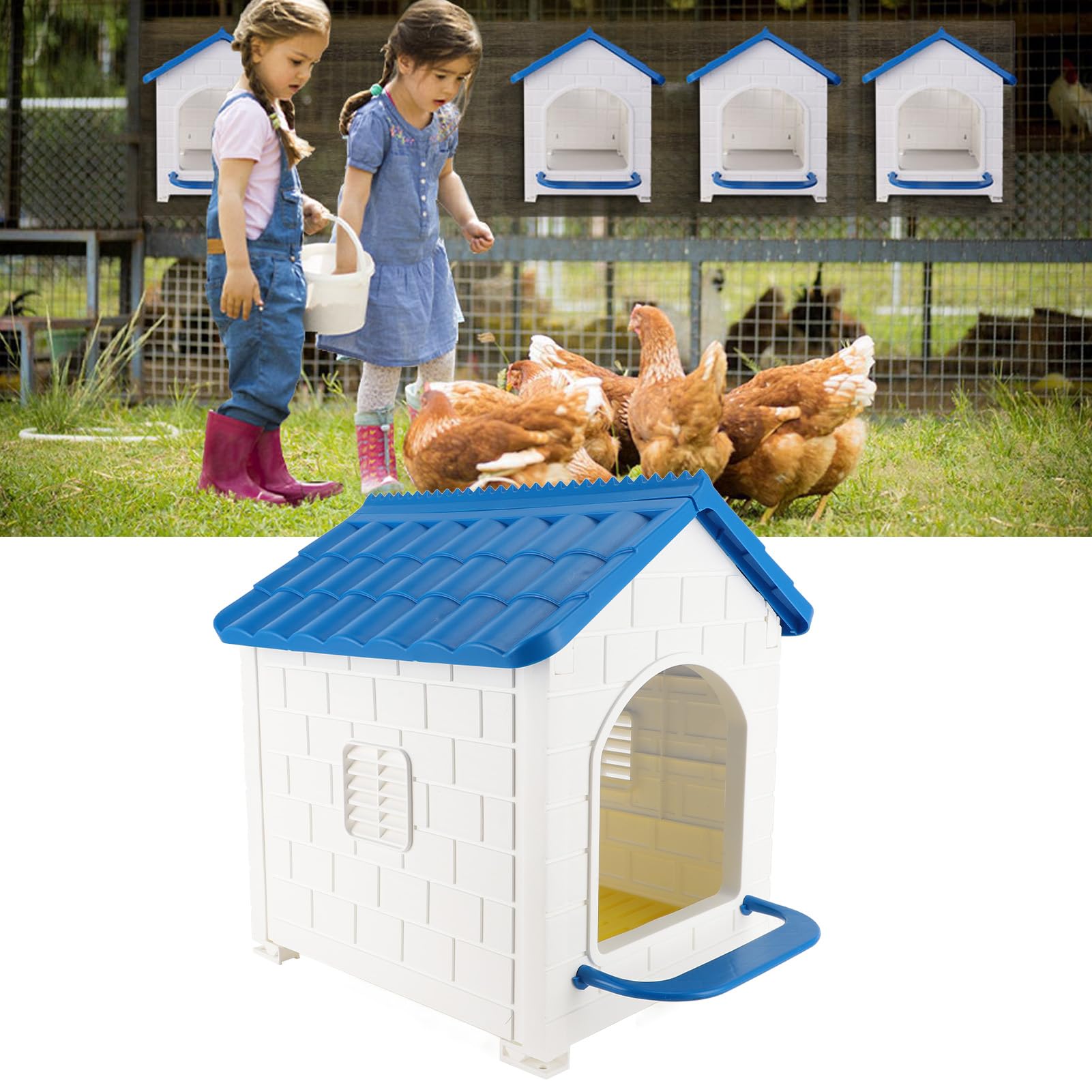 Nido per Galline Ovaiole, Pollaio per Ovaiole Da Esterno Casetta Nidi Per Polli Gabbia Pulcini Di Gallina In Plastica per Esterni Con Ripiano Uova Anatre Allevamento Di Pollame
