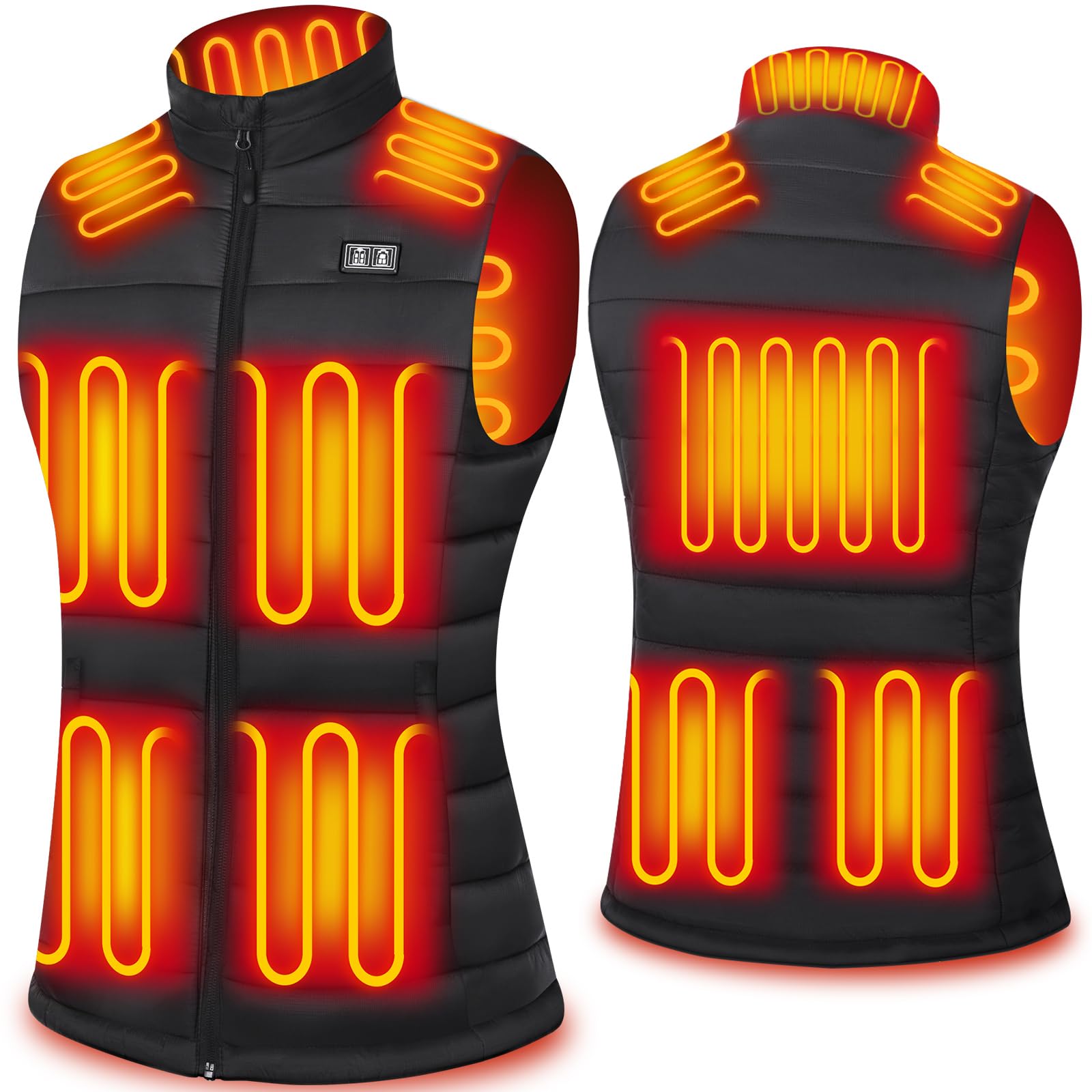Womens Heated Vest with 20000mAh Battery Pack 10 Heating Zones 3 Heating Level Quilted Insulated Heated Vest