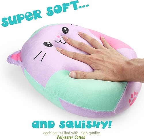 Miniatura 3 de BenBen Juguete de peluche de gato, peluches de 12 y 7 pulgadas, juego de 3, almohada para abrazar, almohada de felpa suave, regalo de Navidad para