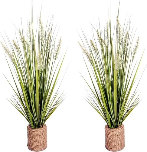Vintage Home Hierba de cebolla artificial de 40 pulgadas de alto en jarrón de cuerda (VHA102454.2pack)