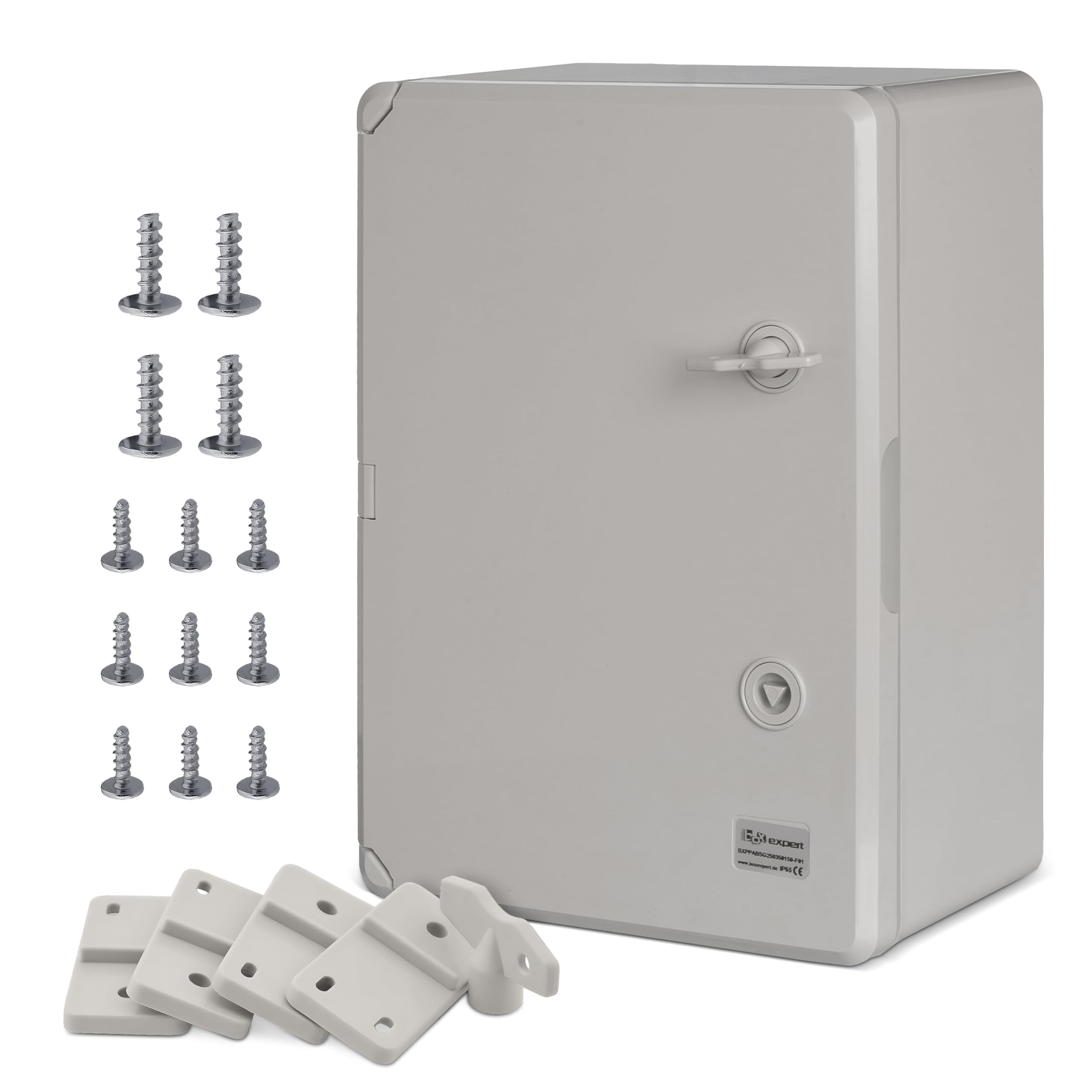 BOXEXPERT Custodia in plastica ABS, IP65, custodia a parete, custodia vuota, 350x250x150 mm, grigio, custodia serie Fleet