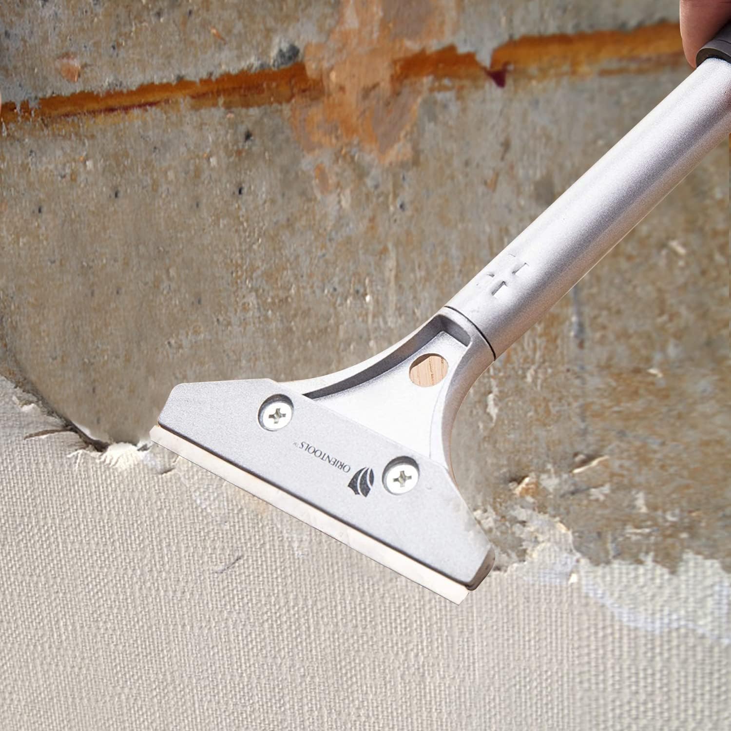ORIENTOOLS Heavy Duty 4-inch Razor Blade Scraper with Long-Handle, Cleaning Glass Wall Scraper, Painting stripping tools,Tile Adhesive Removal