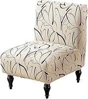 Vista 10 de Funda para silla sin brazos Eco-Ancheng - Fundas removibles, lavables e impresas para sala de estar y comedor