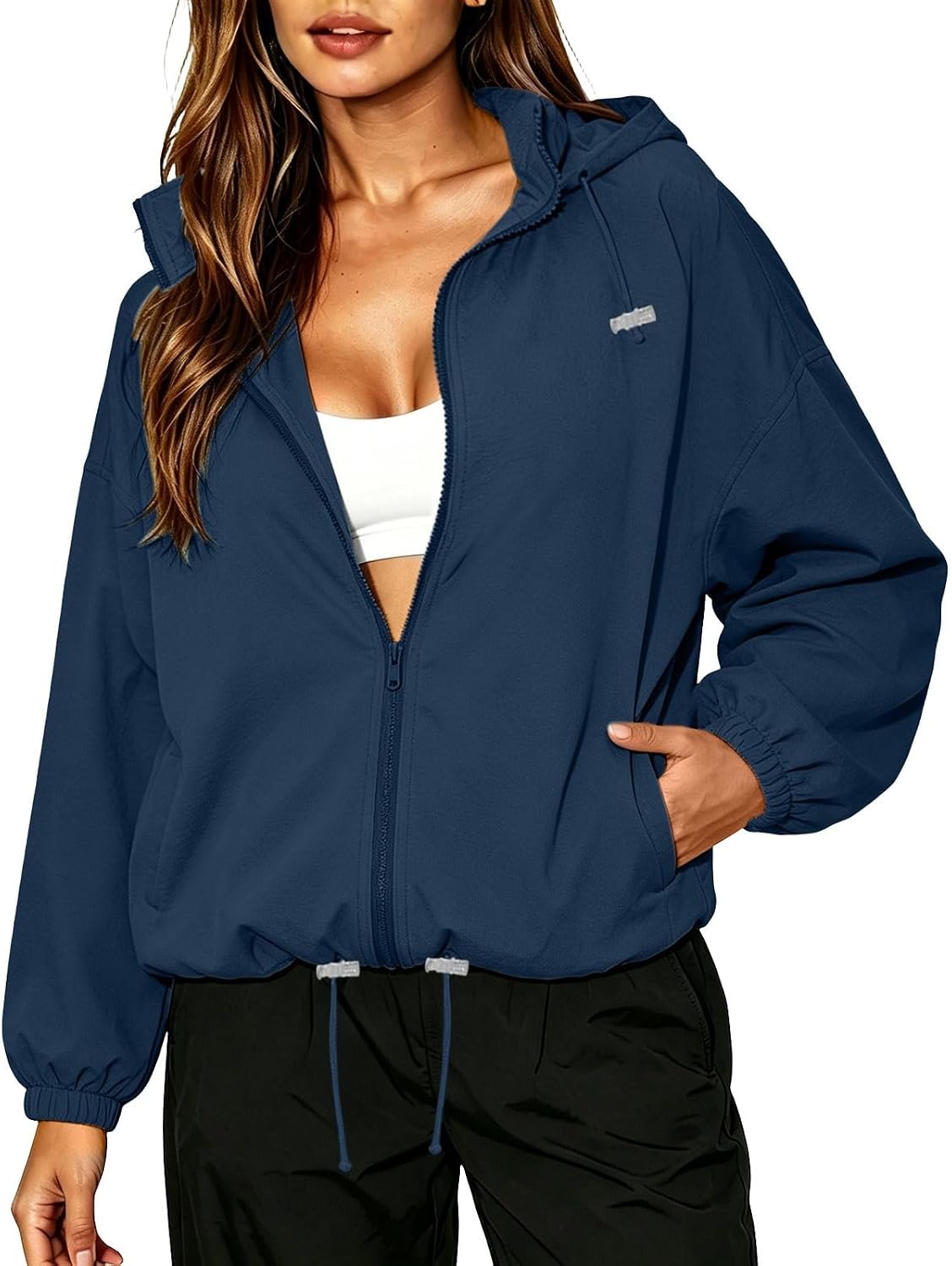 Women's Full Zip Jacket Long Sleeve Windbreaker Hiking Clothes