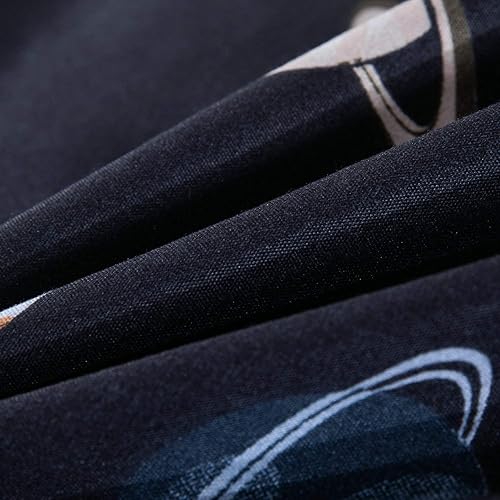 Miniatura 7 de Sábanas de tamaño matrimonial para niños  Planet Solar System Sábanas azul marino, ropa de cama de microfibra cepillada súper suave de fácil cuidado